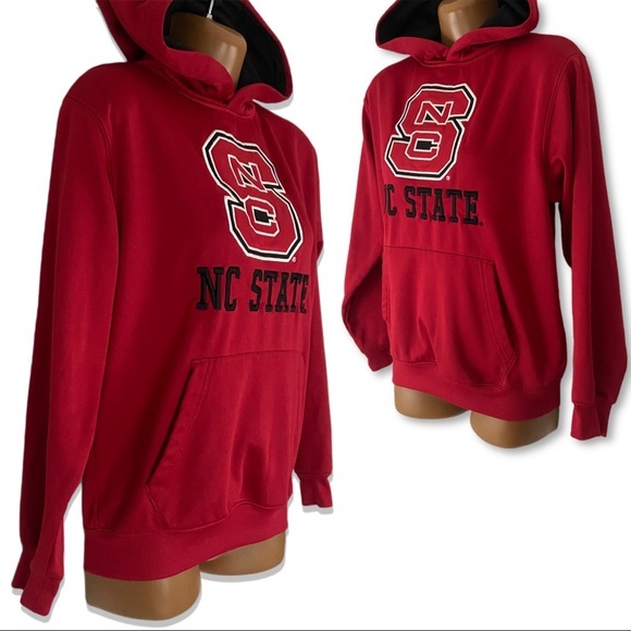 NC State University College Hoodie Sweat Shirt Fleece Lined Youth 12-14 M Red - Picture 2 of 13